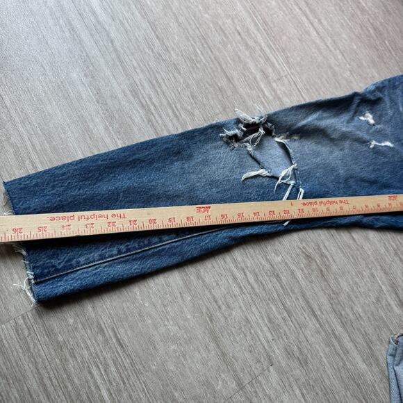 Levis 501 Jeans Womens White Oak Cone Denim Selvedge Distressed Button Fly 28x26 - Picture 10 of 13